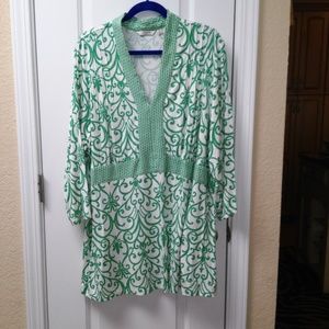 Liz Claiborne New York 3/4 Sleeve Twin Print Knit